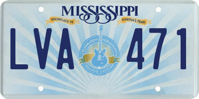 MS license plate LVA471
