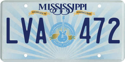 MS license plate LVA472