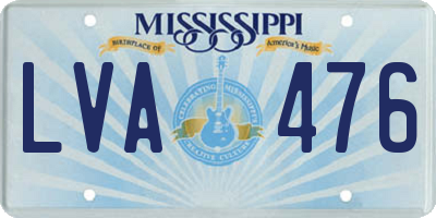 MS license plate LVA476