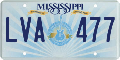 MS license plate LVA477
