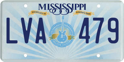 MS license plate LVA479