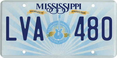 MS license plate LVA480