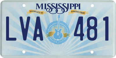 MS license plate LVA481