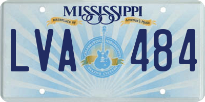 MS license plate LVA484