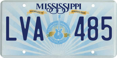 MS license plate LVA485