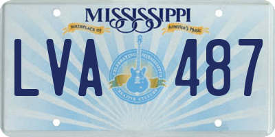 MS license plate LVA487