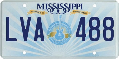 MS license plate LVA488