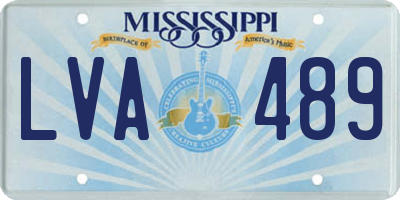 MS license plate LVA489