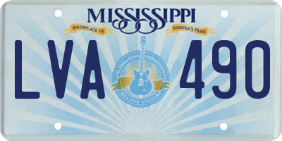 MS license plate LVA490