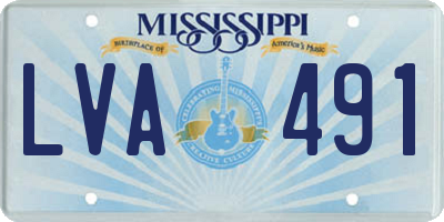 MS license plate LVA491