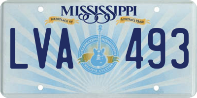 MS license plate LVA493