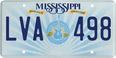 MS license plate LVA498