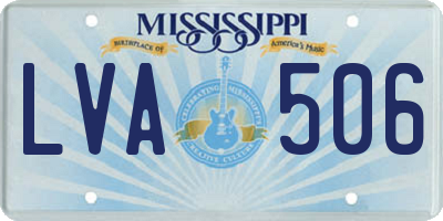 MS license plate LVA506