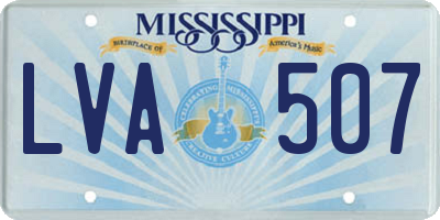 MS license plate LVA507