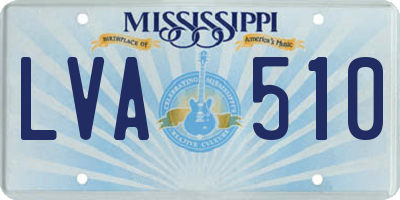 MS license plate LVA510