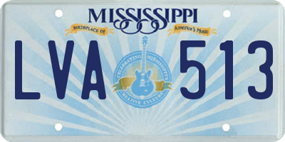 MS license plate LVA513
