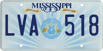 MS license plate LVA518