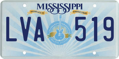 MS license plate LVA519