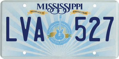 MS license plate LVA527