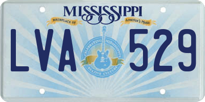 MS license plate LVA529