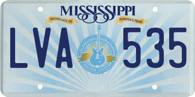 MS license plate LVA535