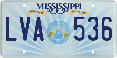 MS license plate LVA536