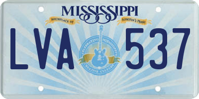 MS license plate LVA537