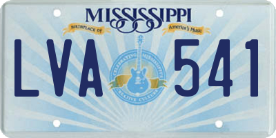 MS license plate LVA541