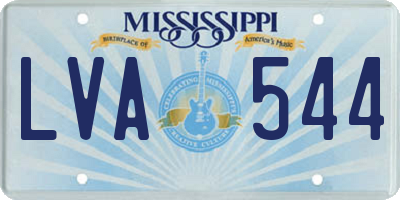 MS license plate LVA544