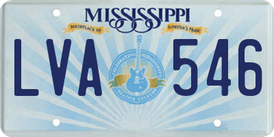MS license plate LVA546