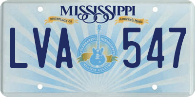 MS license plate LVA547
