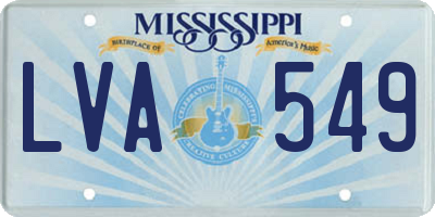 MS license plate LVA549