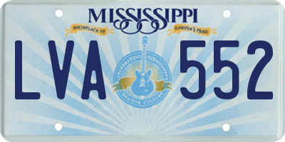 MS license plate LVA552