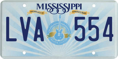 MS license plate LVA554