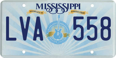 MS license plate LVA558