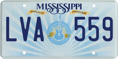 MS license plate LVA559