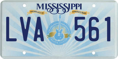 MS license plate LVA561