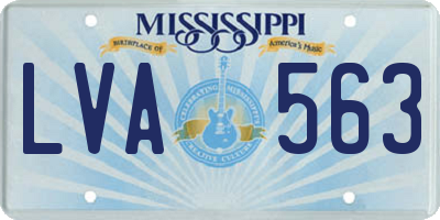 MS license plate LVA563