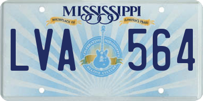 MS license plate LVA564