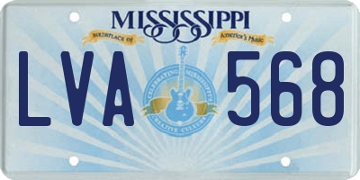 MS license plate LVA568