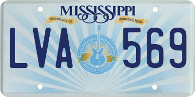 MS license plate LVA569