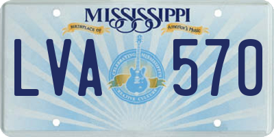 MS license plate LVA570