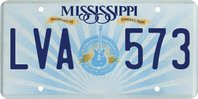 MS license plate LVA573