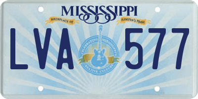 MS license plate LVA577