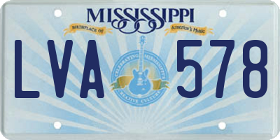 MS license plate LVA578