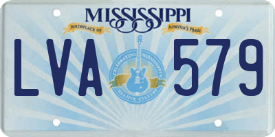 MS license plate LVA579