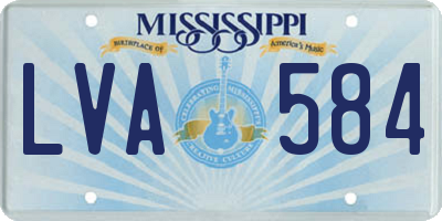 MS license plate LVA584