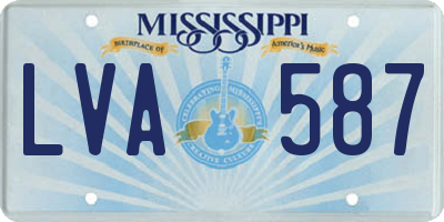 MS license plate LVA587