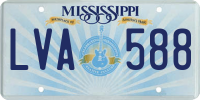 MS license plate LVA588