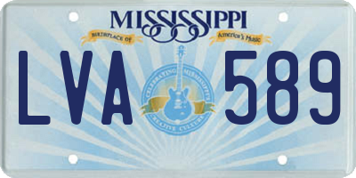 MS license plate LVA589